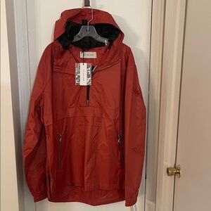 Men's Red Hooded Raincoat